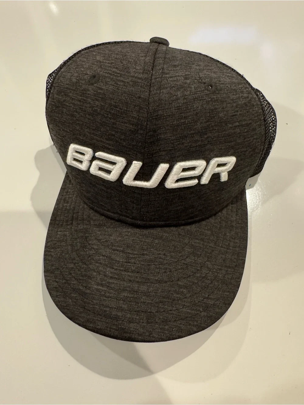 Bauer Hat Cap Fitted Youth Dark Grey Hockey Skates Snap Back Boys New Era